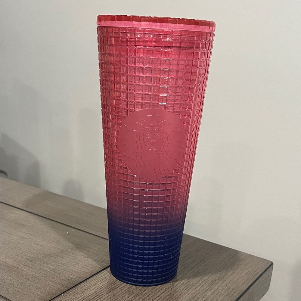 Starbucks Red Blue Ombre Studded Venti Tumbler 24oz